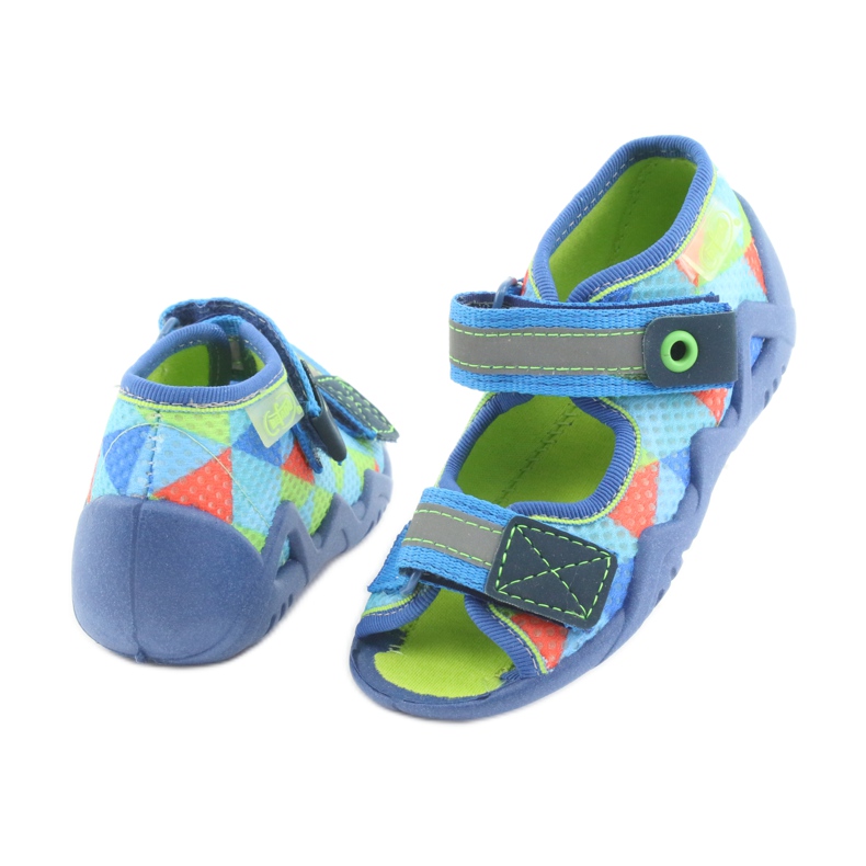 Chinelos Befado 250P059 azuis, verdes azul laranja 4