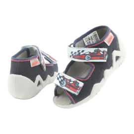 Flippers infantis de Befado 250p084 azul marinho/vermelho com um carro cinza 4