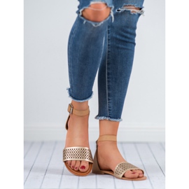 Evento Sandálias Openwork marrom amarelo 1