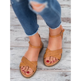 SHELOVET Sandálias Camel castanho 2