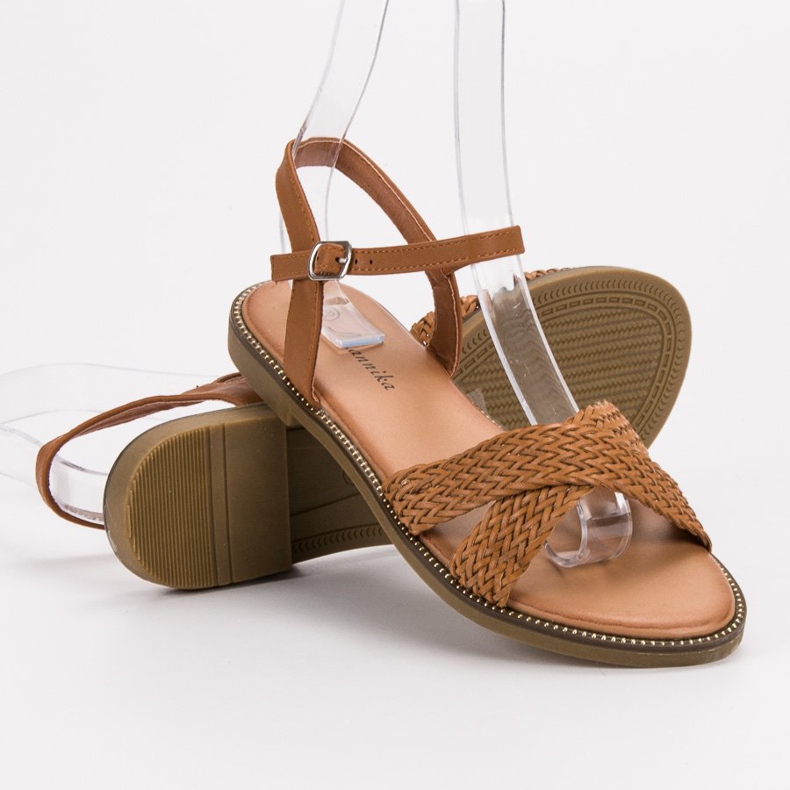 SHELOVET Sandálias Camel marrom 1