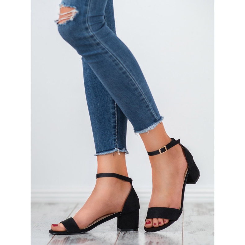 SHELOVET Sandálias Pretas Clássicas preto 2