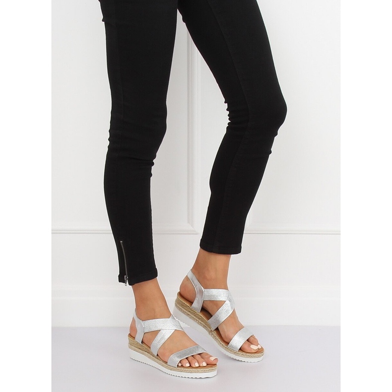 Sandálias femininas prata S81 prata cinza 1