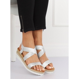 Sandálias femininas prata S81 prata cinza 2