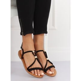 Sandálias pretas femininas L520 pretas preto 2