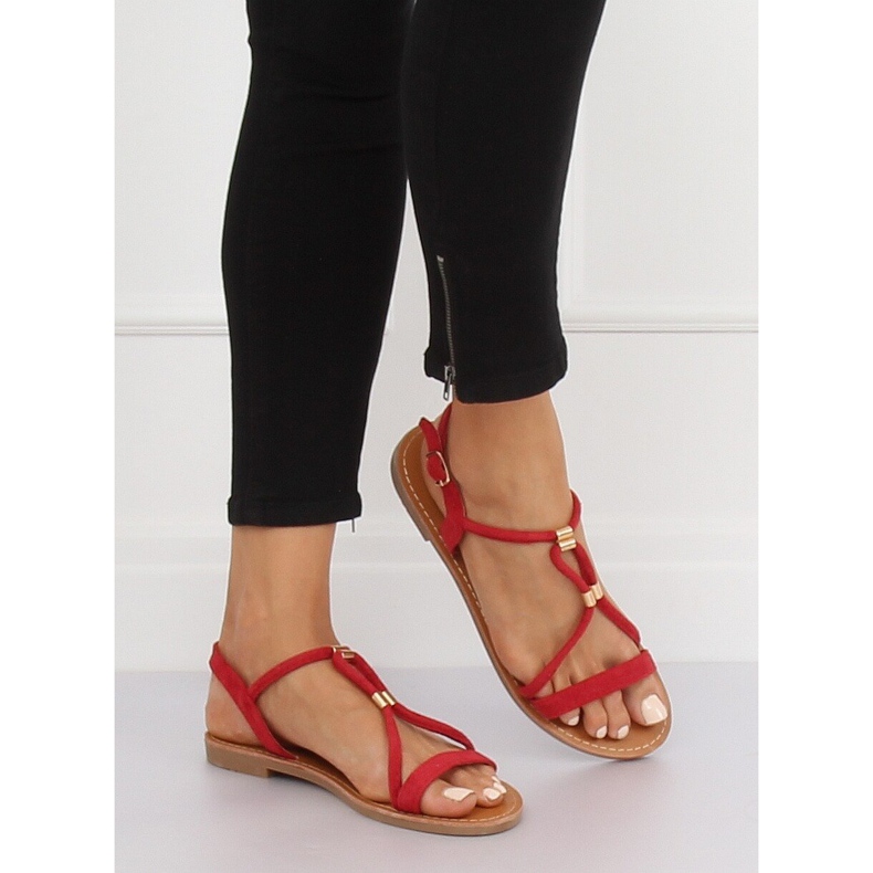 Sandálias femininas vermelhas L520 vermelhas vermelho 1