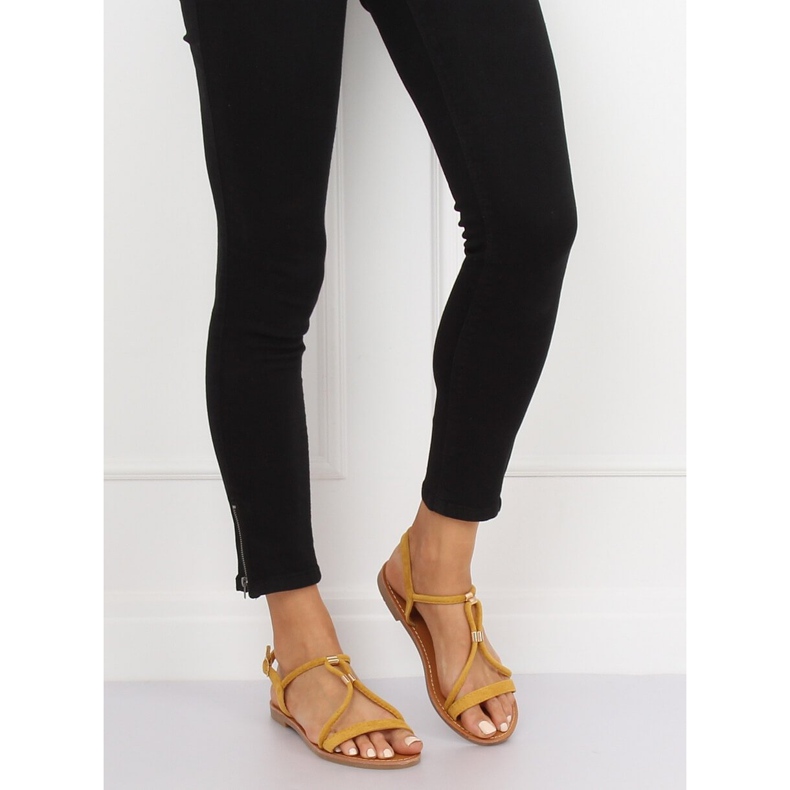 Sandálias femininas amarelas L520 amarelas amarelo 2