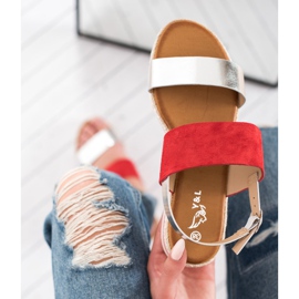 SHELOVET Sandálias confortáveis vermelho 2