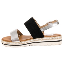 SHELOVET Sandálias confortáveis preto cinza 1