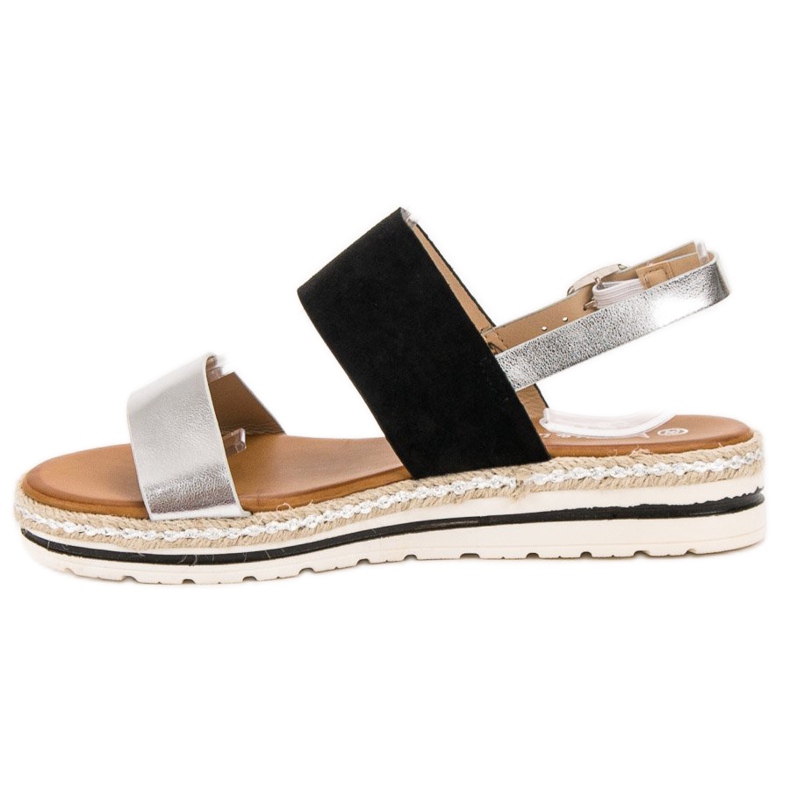 SHELOVET Sandálias confortáveis preto cinza 1