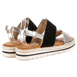 SHELOVET Sandálias confortáveis preto cinza 2