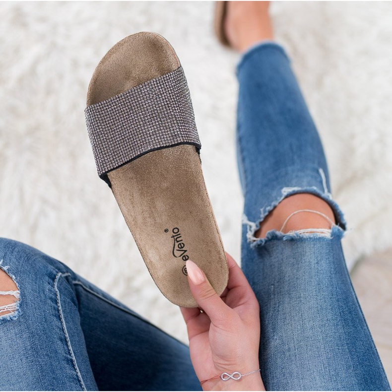 Evento Chinelos com cristais cinza 1