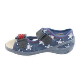 Sapatos infantis Befado pu 065X119 branco vermelho azul 2