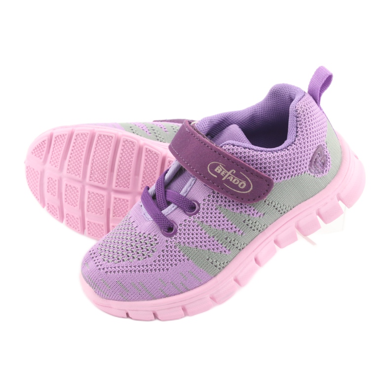 Calçado infantil Befado até 23 cm 516X024 roxo rosa verde 6