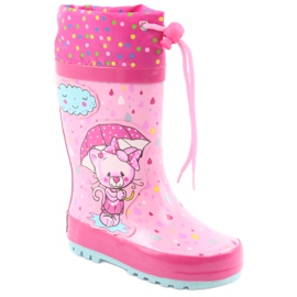 American Club Botas de chuva bebê gatinho americano azul rosa 1
