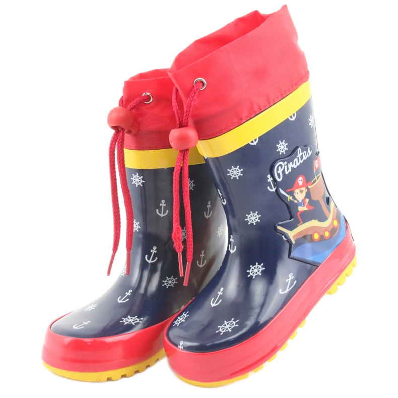 American Club Botas de chuva infantil American Pirat vermelho azul marinho 3