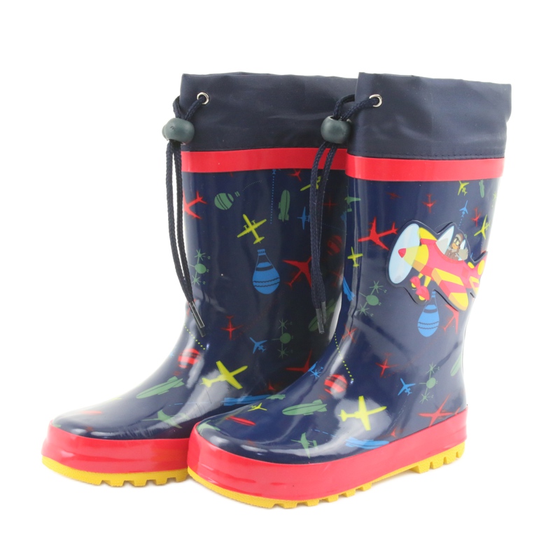 American Club Botas de chuva infantis American SamoLot vermelho azul marinho 3
