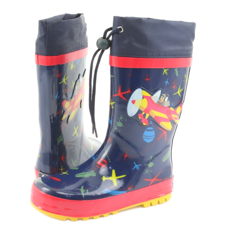 American Club Botas de chuva infantis American SamoLot vermelho azul marinho 4
