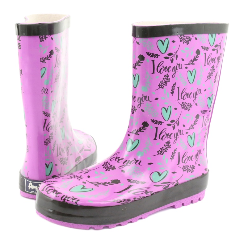 American Club Bota coração americano preto roxo verde 4