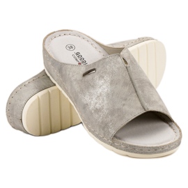Goodin Chinelos prateados cinza 2
