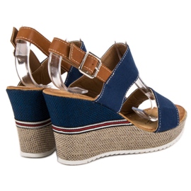 Goodin Sandálias jeans castanho azul 1