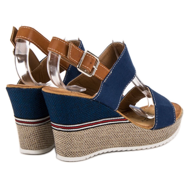 Goodin Sandálias jeans castanho azul 1