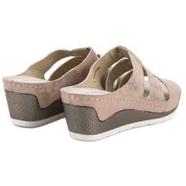 Goodin Sandálias de cunha rosa 1