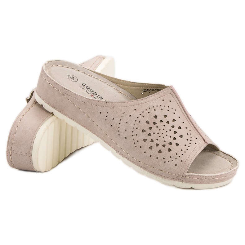 Goodin Chinelos Openwork castanho 1