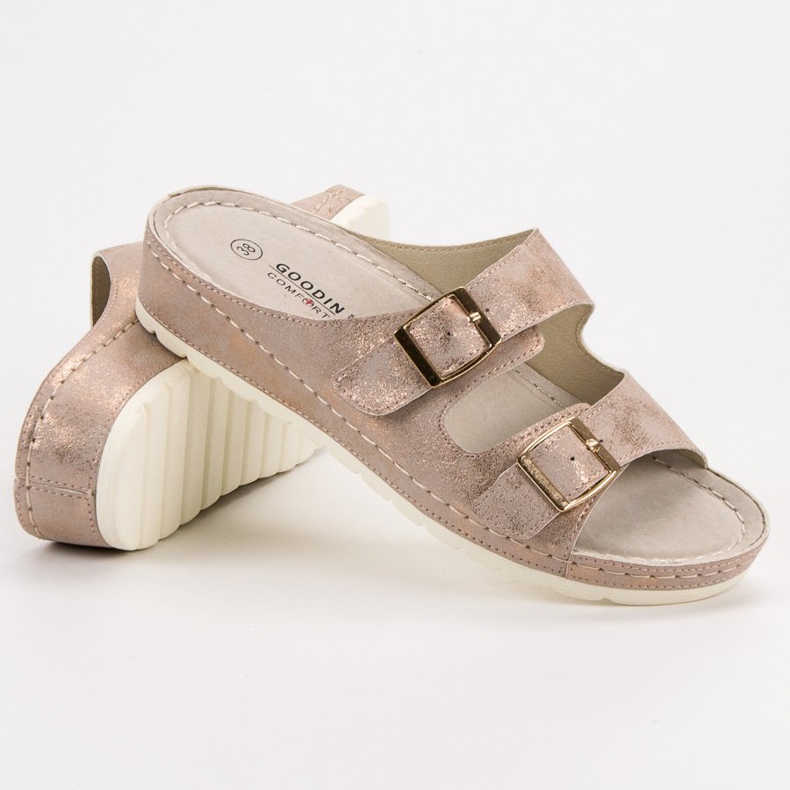 Goodin Chinelos com fivela rosa 1 Goodin Chinelos com fivela rosa 1