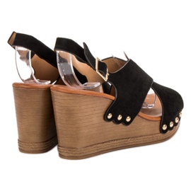 SHELOVET Sandálias de camurça preto 1