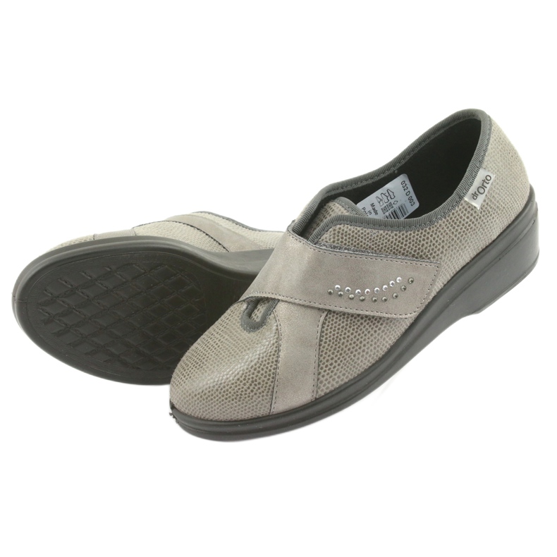 Sapatos femininos Befado pu 032D003 cinza 5