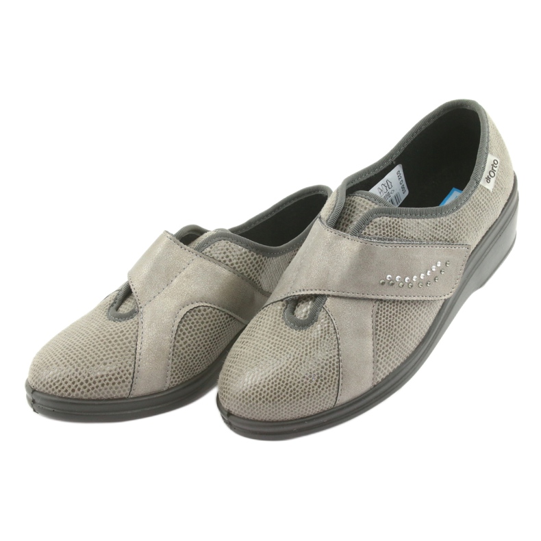 Sapatos femininos Befado pu 032D003 cinza 3