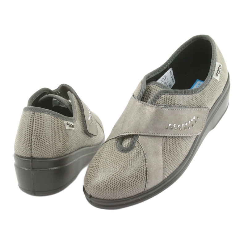 Sapatos femininos Befado pu 032D003 cinza 4