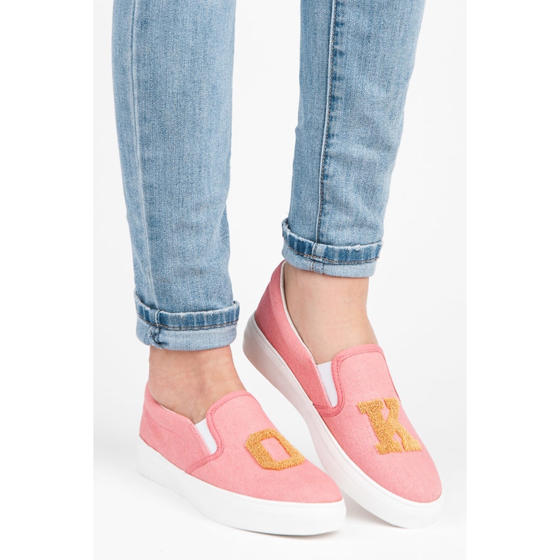 Kylie Ony slip com remendos rosa 1 Kylie Ony slip com remendos rosa 1
