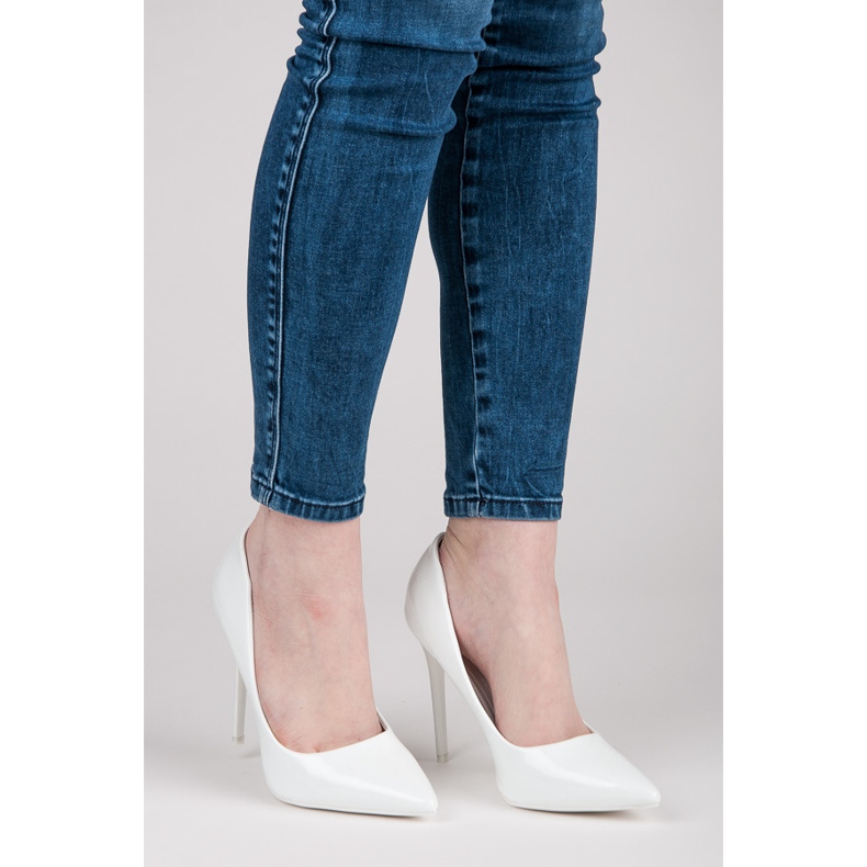 Seastar Sapatos de salto alto laqueado sexy branco 1