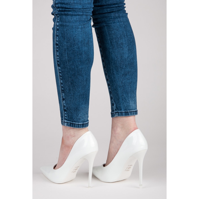 Seastar Sapatos de salto alto laqueado sexy branco 2