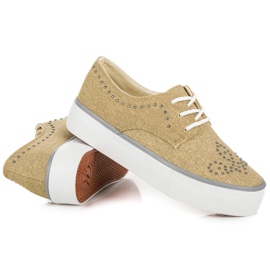 Kylie tênis com cristais castanho 2