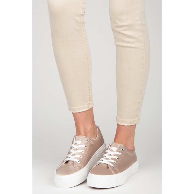 Kylie Tênis de cetim na plataforma amarelo 1