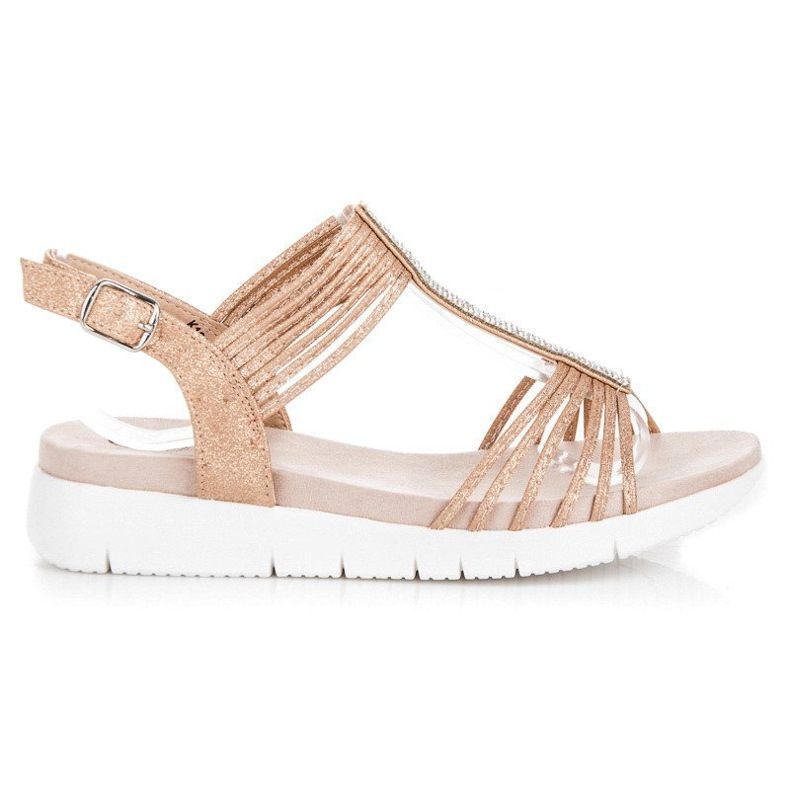 Kylie Sandálias com Cristais marrom 1