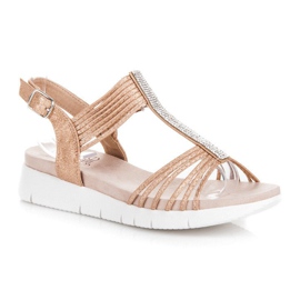 Kylie Sandálias com Cristais marrom 2