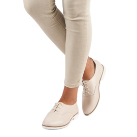 Sapato bege claro de couro, MAZARO 2