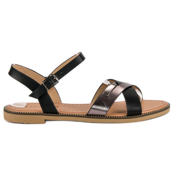 L. Lux. Shoes Sandálias Pretas Elegantes preto 1