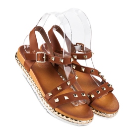 Anesia Paris Sandálias marrons com tachas marrom 1