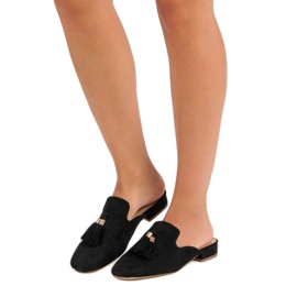 Vinceza Chinelos de camurça preta preto 1