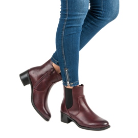 Botas VINCEZA marrons Chelsea vermelho 1