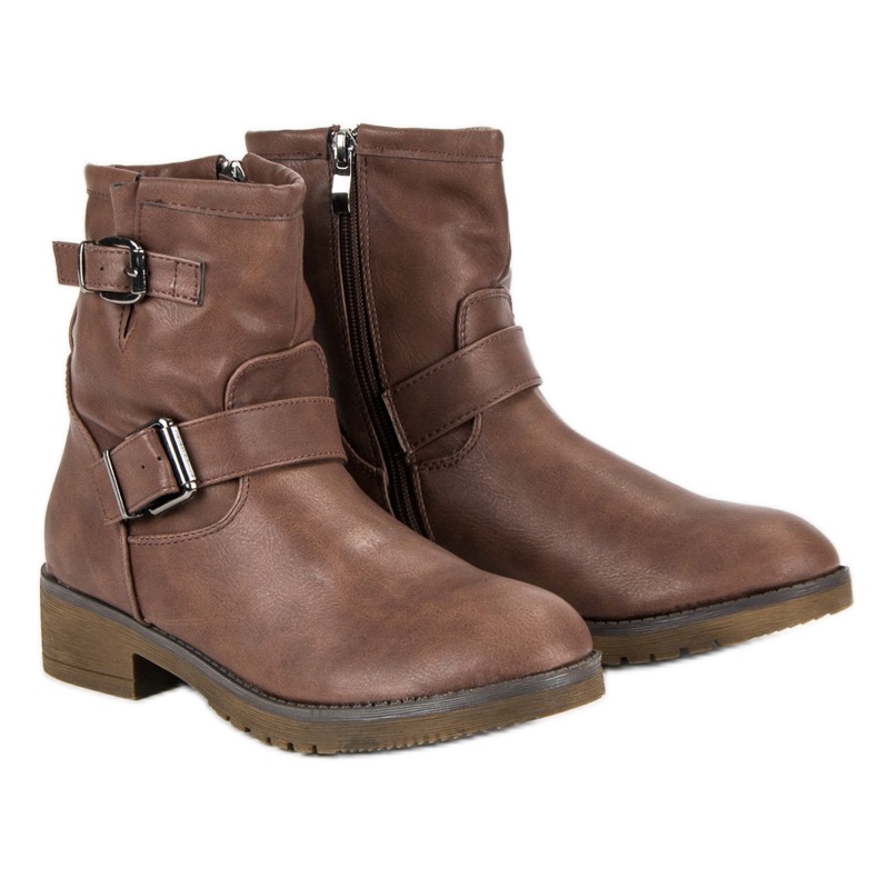 Encor Botas de Bikery Marrom castanho 1 Encor Botas de Bikery Marrom castanho 1