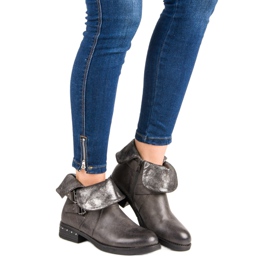 Forever Folie Botas trabalhadoras cinzentas cinza 2