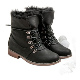 Queentina Botas Com Pele preto 1 Queentina Botas Com Pele preto 1