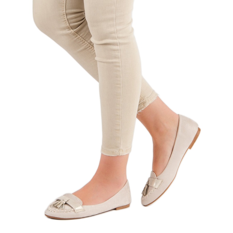 Small Swan Mocassins com franjas marrom 1