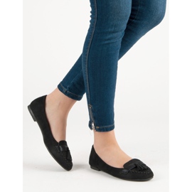 Small Swan Mocassins com franjas preto 1 Small Swan Mocassins com franjas preto 1
